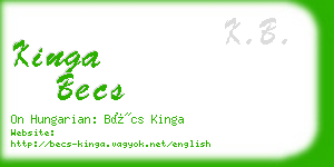 kinga becs business card